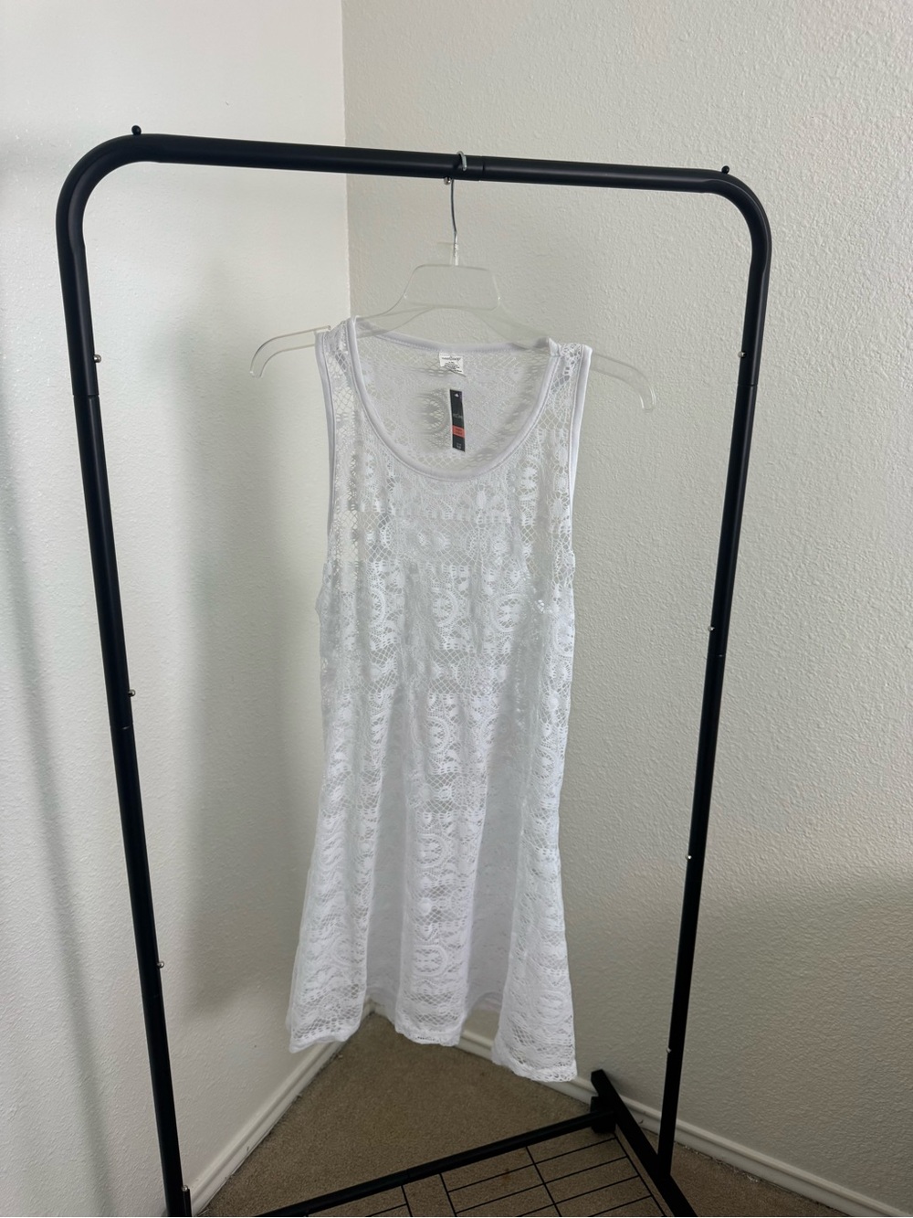 west loop White Lace Women's Cover-Up Tank